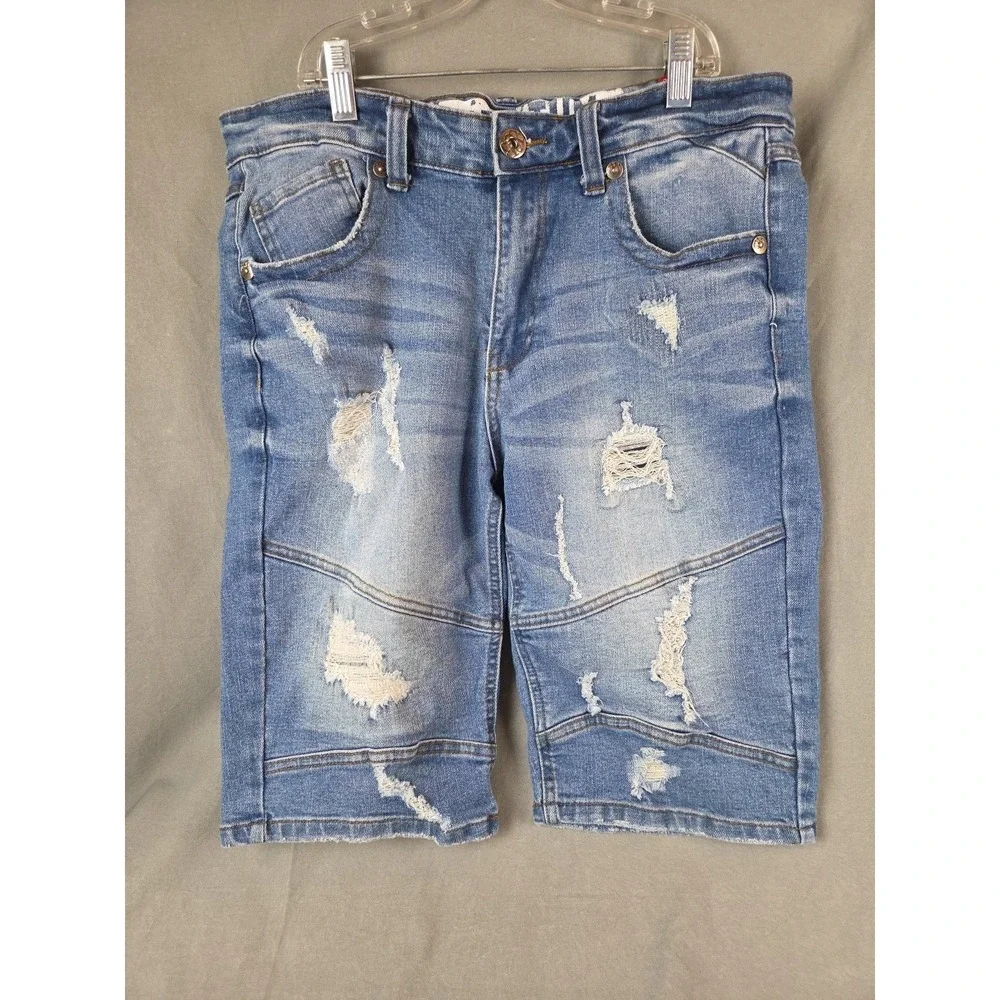 Beat & Rhythm Men's Premium Denim Jean Shorts Distressed‎ Blue Sz 32 Jorts